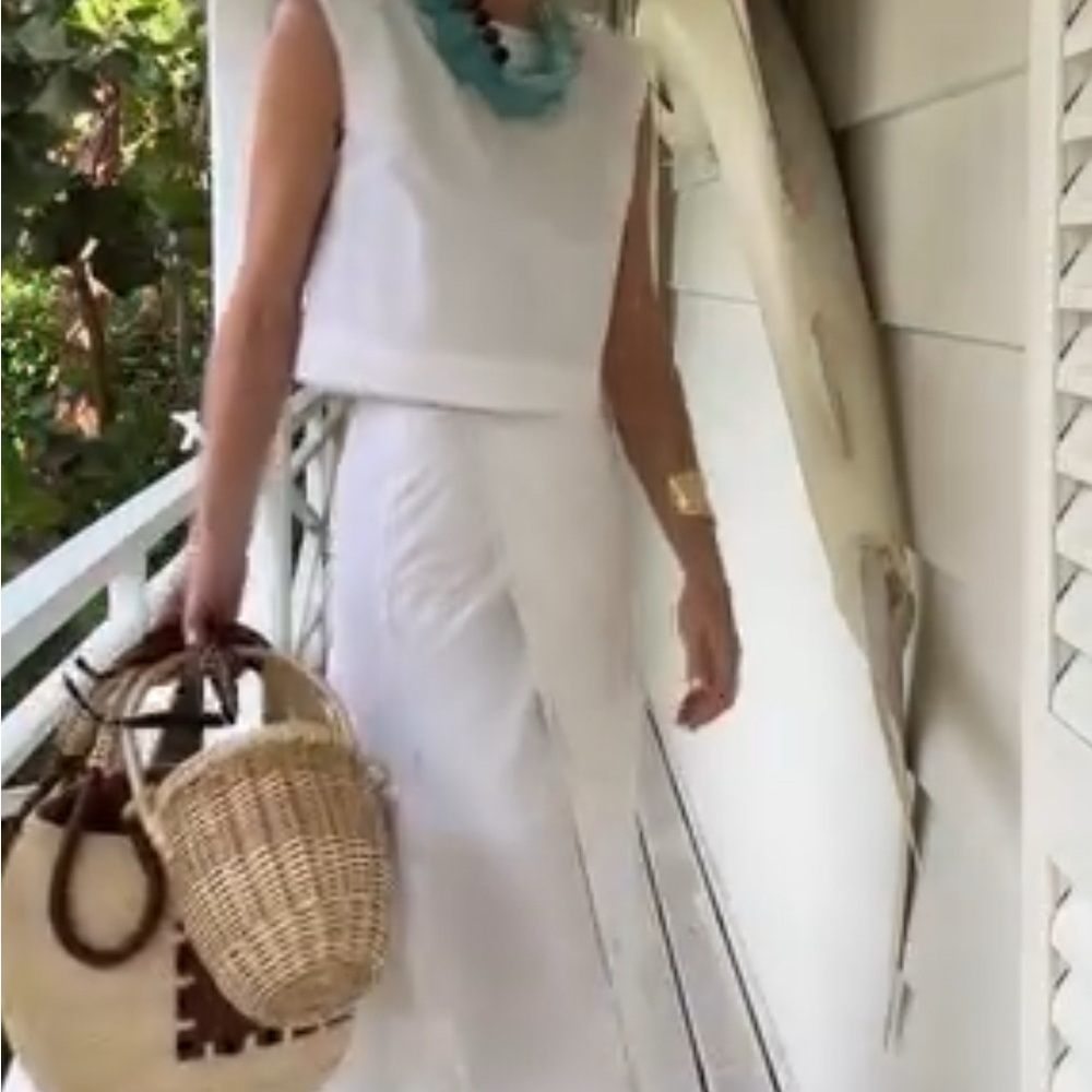 Elegant White Wrap Skirt and matching top